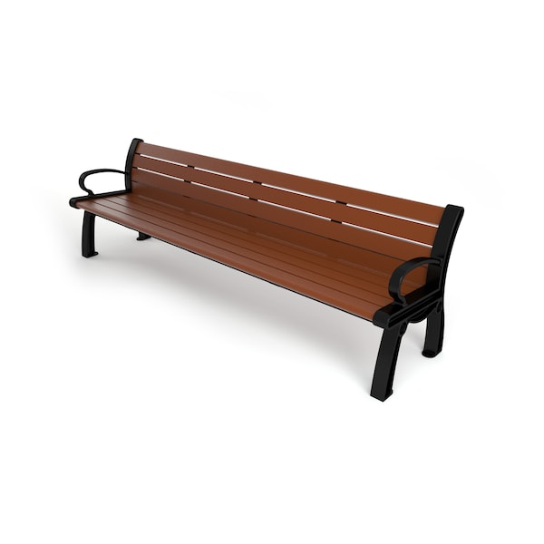 Brown 8' Heritage Bench with Black Frame